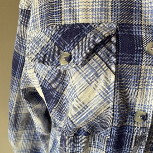 ASHLEY by 26 International women’s Plaid button down SHACKET / shirt relaxed SM - Picture 4 of 15